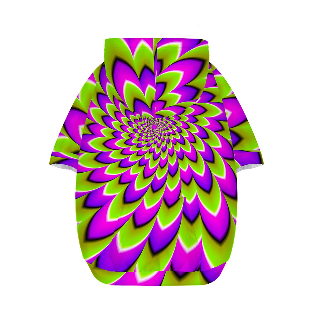 Green Expansion Moving Optical Illusion Dog Zip Up Hoodie