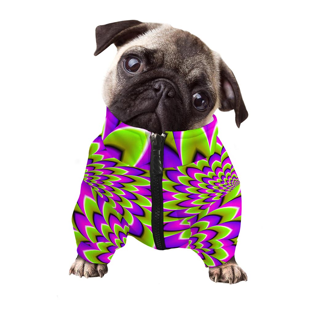 Green Expansion Moving Optical Illusion Dog Zip Up Jacket