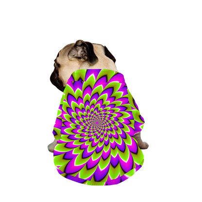 Green Expansion Moving Optical Illusion Dog Zip Up Jacket