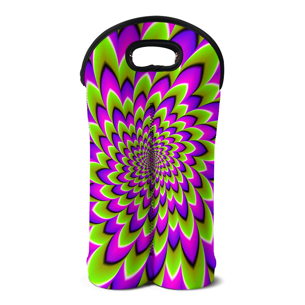 Green Expansion Moving Optical Illusion Double Neoprene Wine Tote