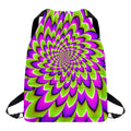 Green Expansion Moving Optical Illusion Drawstring Backpack