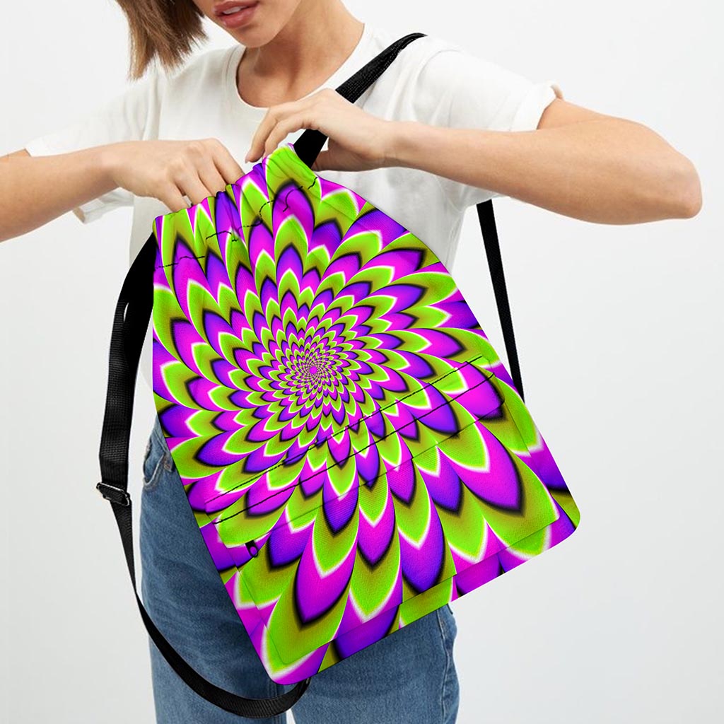 Green Expansion Moving Optical Illusion Drawstring Backpack