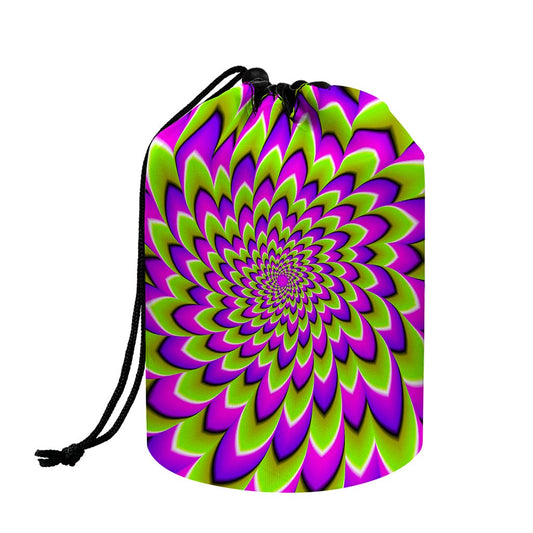 Green Expansion Moving Optical Illusion Drawstring Makeup Bag