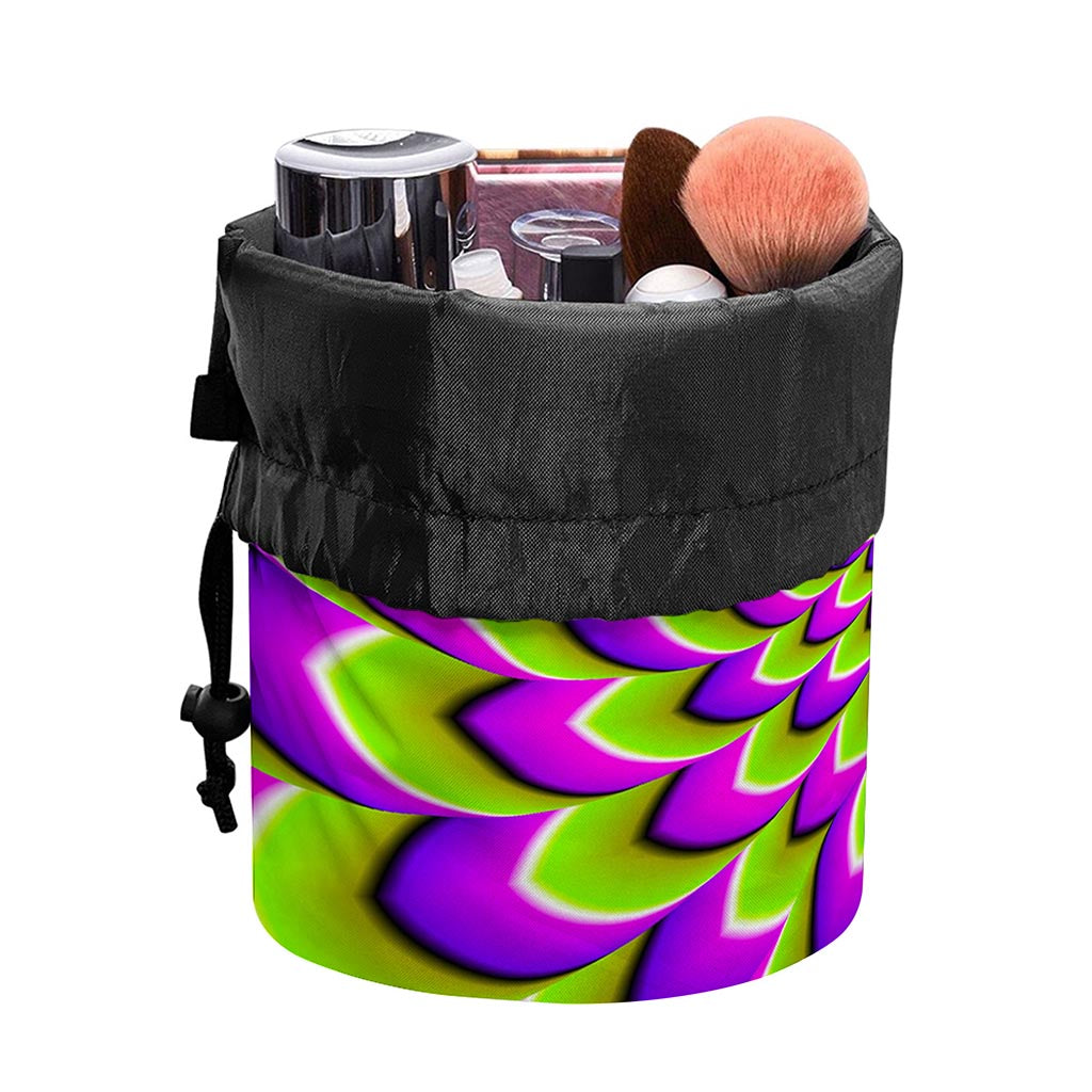 Green Expansion Moving Optical Illusion Drawstring Makeup Bag