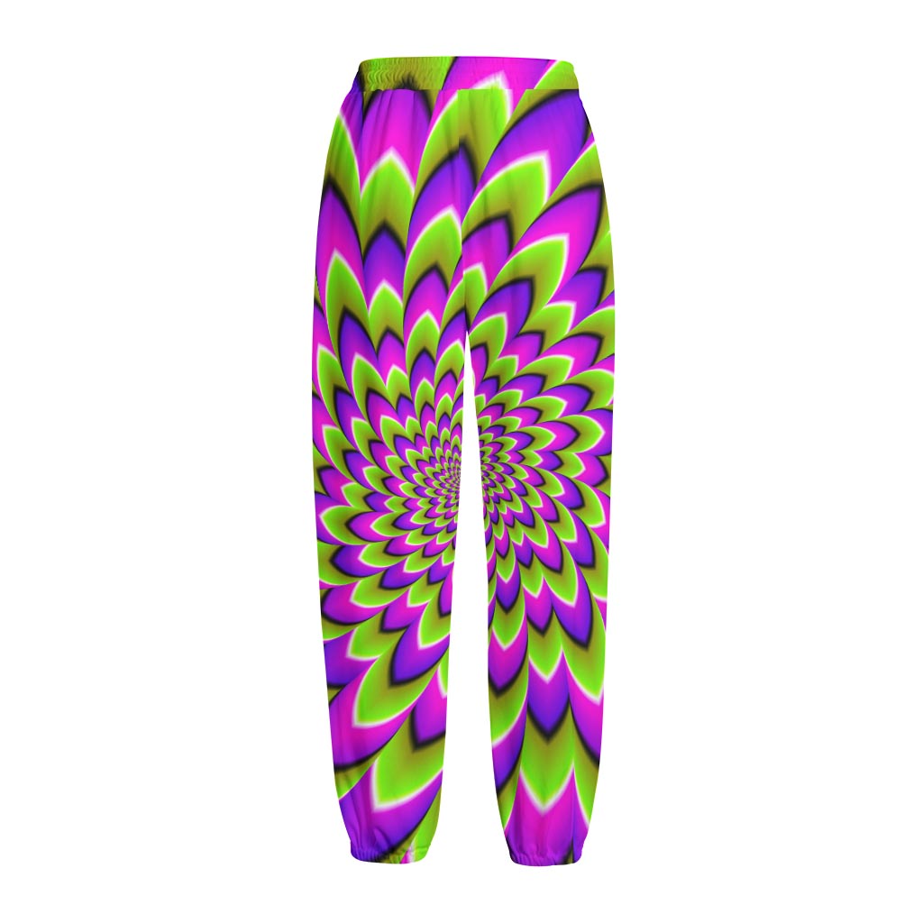 Green Expansion Moving Optical Illusion Fleece Lined Knit Pants