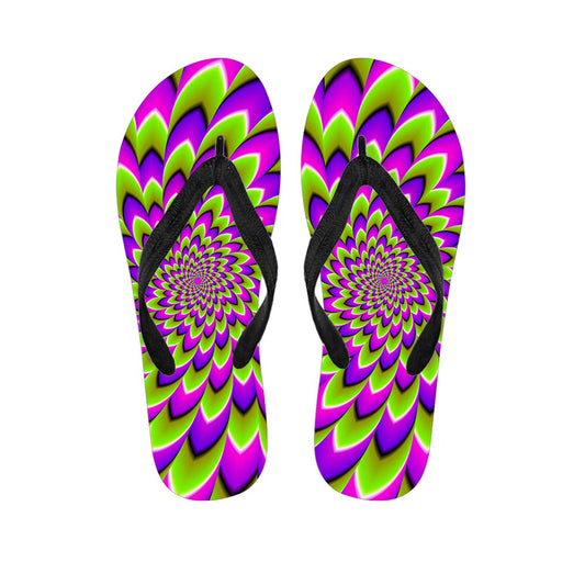 Green Expansion Moving Optical Illusion Flip Flops