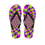 Green Expansion Moving Optical Illusion Flip Flops