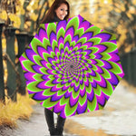 Green Expansion Moving Optical Illusion Foldable Umbrella