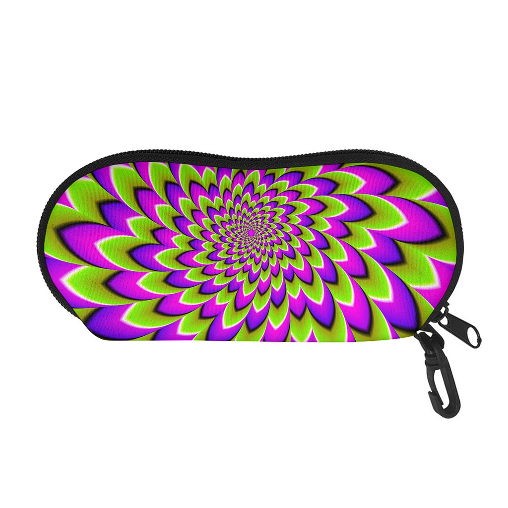 Green Expansion Moving Optical Illusion Glasses Case