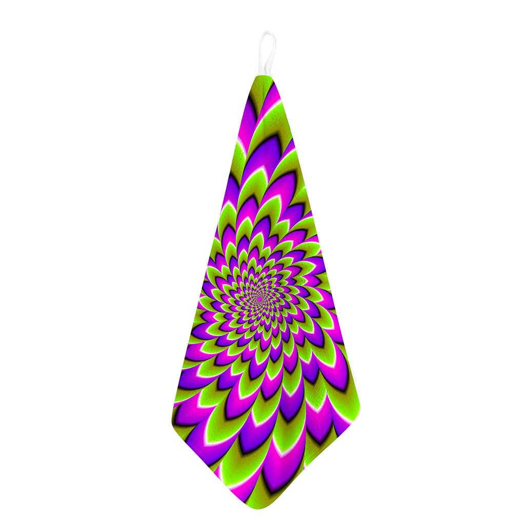 Green Expansion Moving Optical Illusion Hand Towel