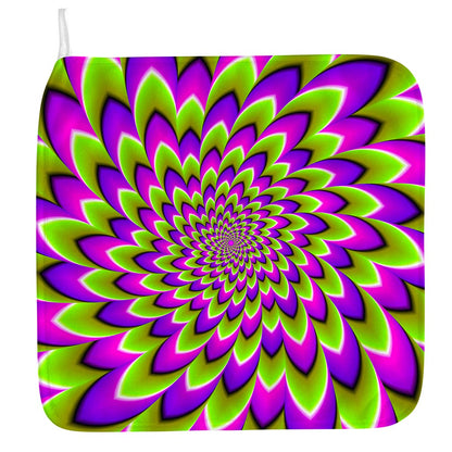 Green Expansion Moving Optical Illusion Hand Towel