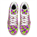 Green Expansion Moving Optical Illusion High Top Leather Sneakers