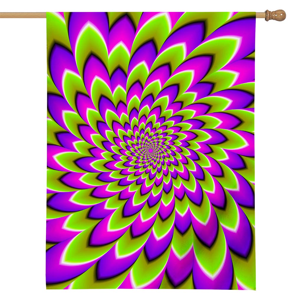 Green Expansion Moving Optical Illusion House Flag