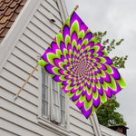 Green Expansion Moving Optical Illusion House Flag