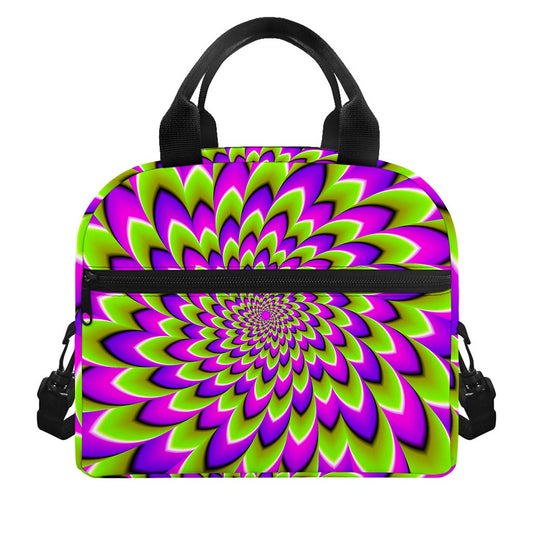 Green Expansion Moving Optical Illusion Insulated Lunch Bag