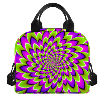 Green Expansion Moving Optical Illusion Insulated Lunch Bag
