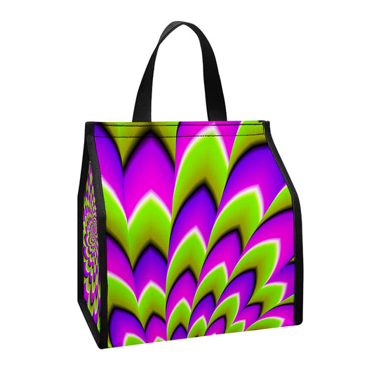 Green Expansion Moving Optical Illusion Insulated Lunch Tote
