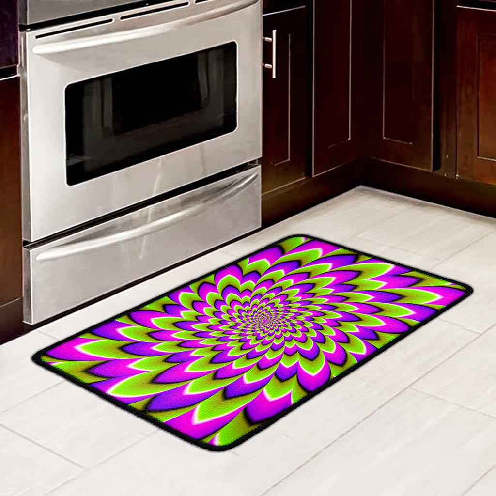 Green Expansion Moving Optical Illusion Kitchen Mat