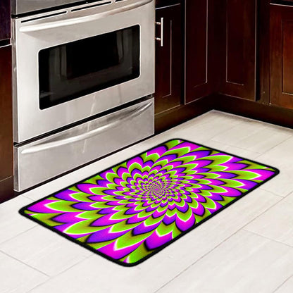 Green Expansion Moving Optical Illusion Kitchen Mat