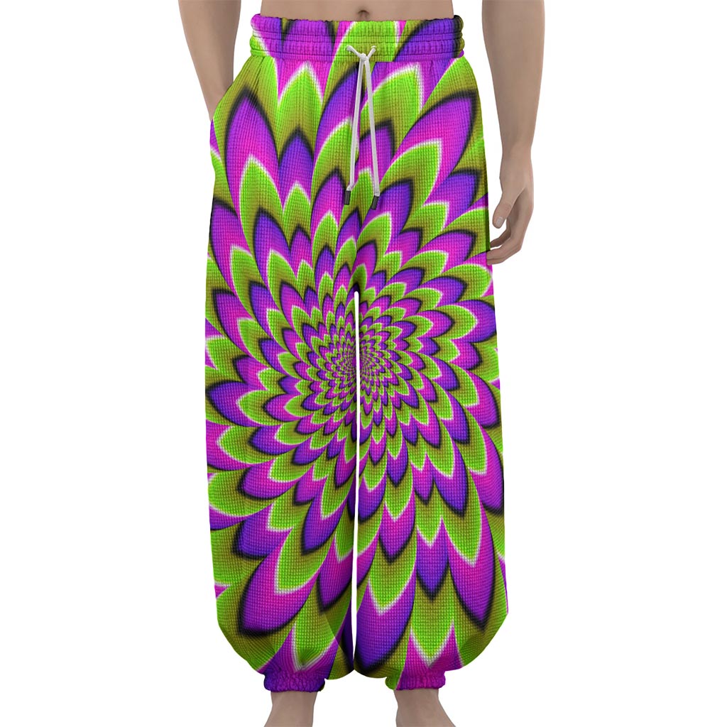Green Expansion Moving Optical Illusion Lantern Pants