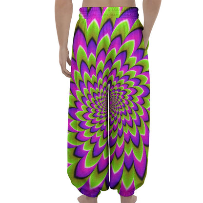 Green Expansion Moving Optical Illusion Lantern Pants