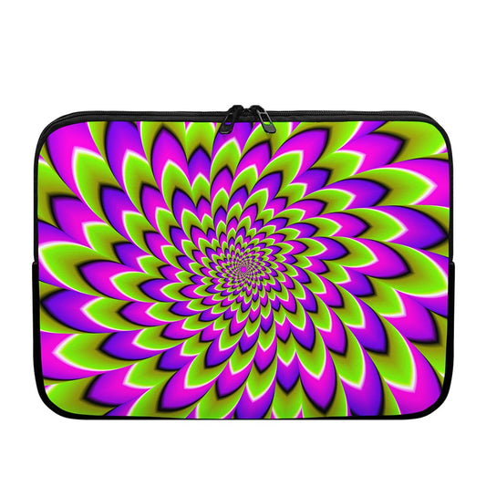 Green Expansion Moving Optical Illusion Laptop Sleeve