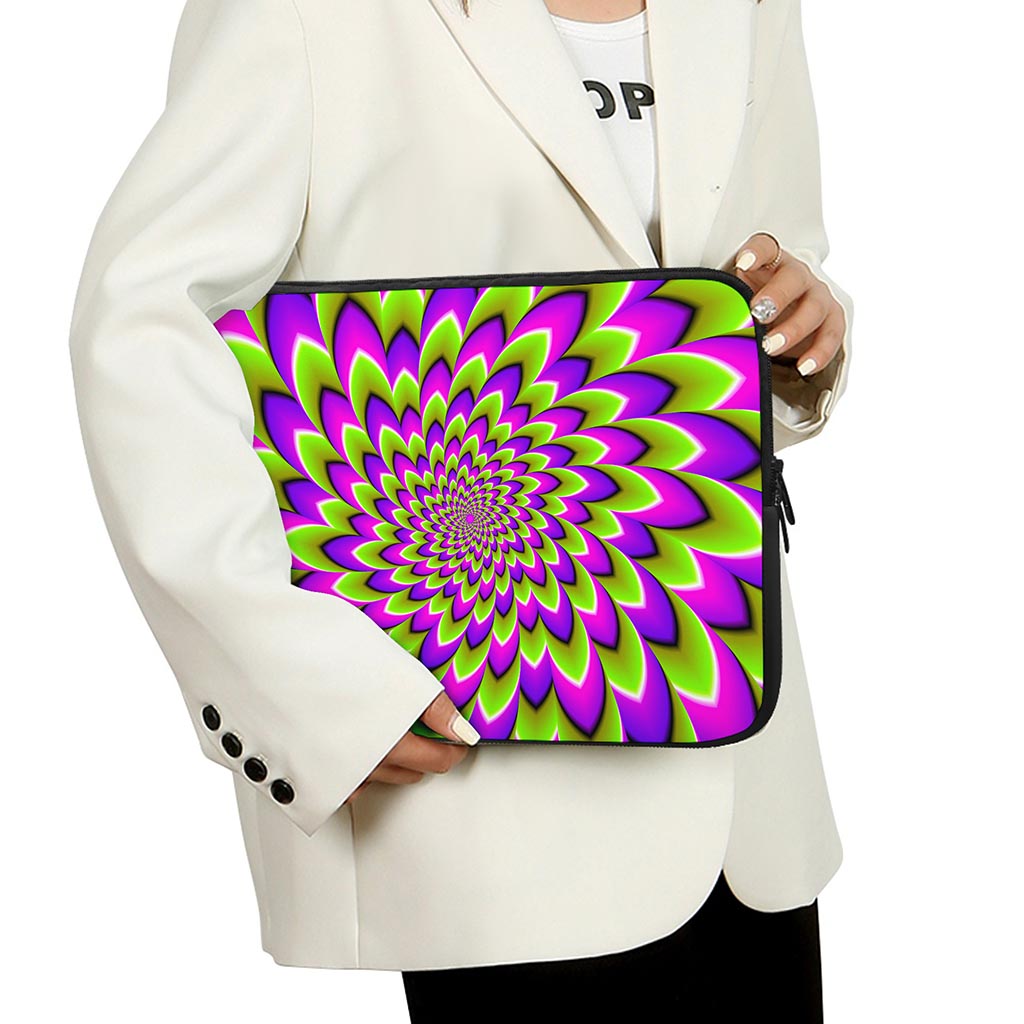 Green Expansion Moving Optical Illusion Laptop Sleeve