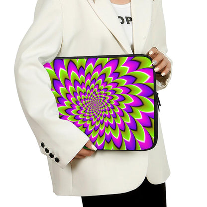Green Expansion Moving Optical Illusion Laptop Sleeve