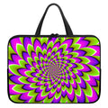 Green Expansion Moving Optical Illusion Laptop Sleeve With Handle