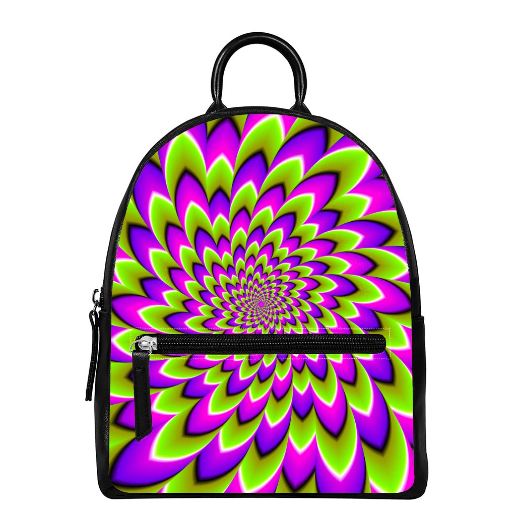 Green Expansion Moving Optical Illusion Leather Backpack
