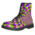 Green Expansion Moving Optical Illusion Lace-Up Boots