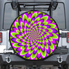 Green Expansion Moving Optical Illusion Leather Spare Tire Cover