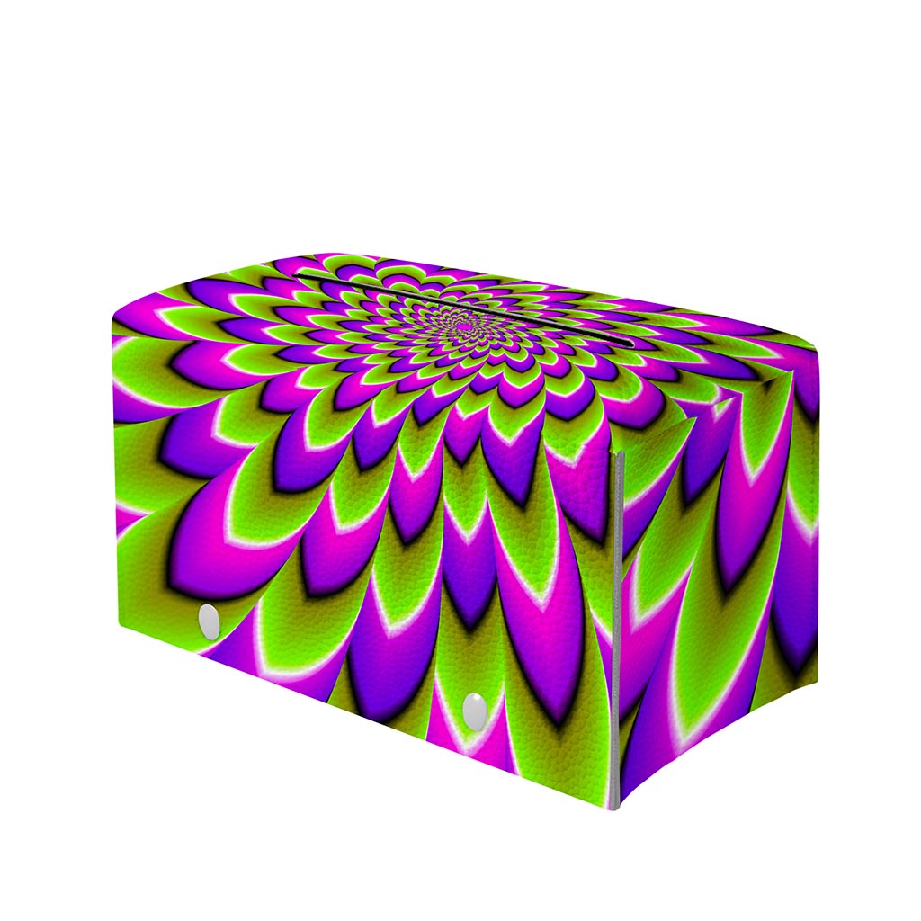 Green Expansion Moving Optical Illusion Leather Tissue Box Cover