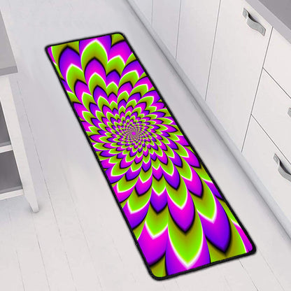 Green Expansion Moving Optical Illusion Long Kitchen Mat