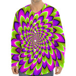 Green Expansion Moving Optical Illusion Long Sleeve Baseball Jersey