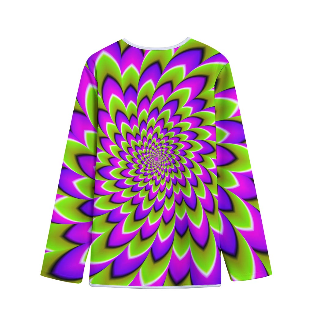 Green Expansion Moving Optical Illusion Long Sleeve Short Coat