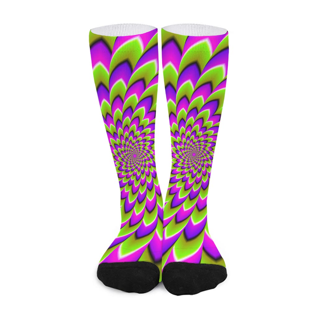 Green Expansion Moving Optical Illusion Long Socks