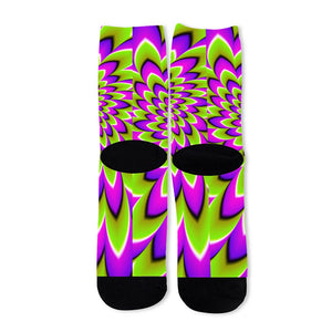 Green Expansion Moving Optical Illusion Long Socks