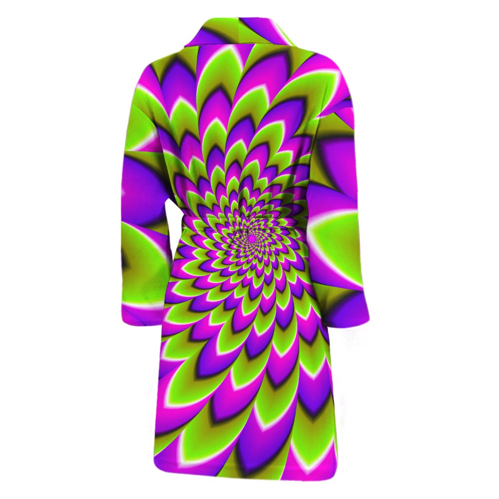 Green Expansion Moving Optical Illusion Men's Bathrobe