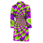 Green Expansion Moving Optical Illusion Men's Bathrobe