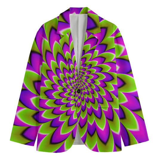 Green Expansion Moving Optical Illusion Men's Blazer