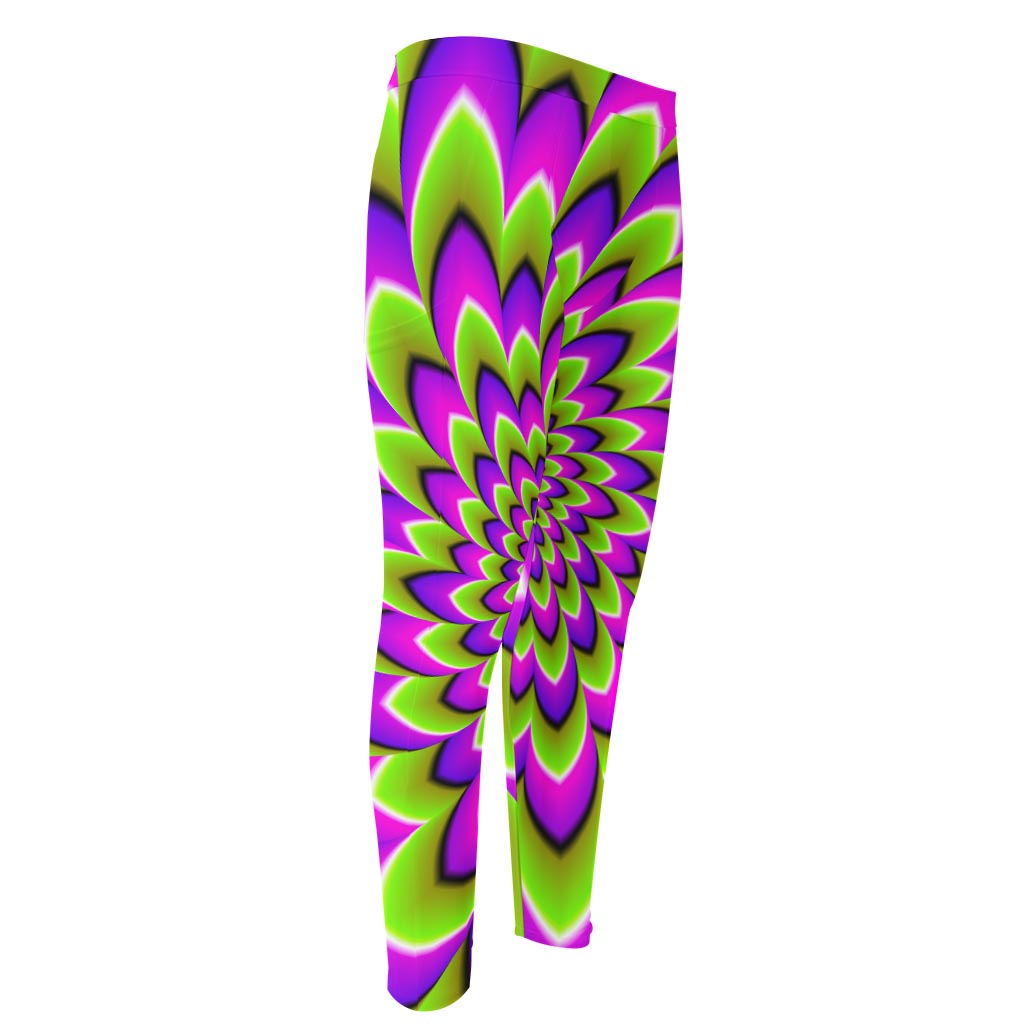 Green Expansion Moving Optical Illusion Men's Compression Pants