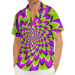 Green Expansion Moving Optical Illusion Men's Deep V-Neck Shirt