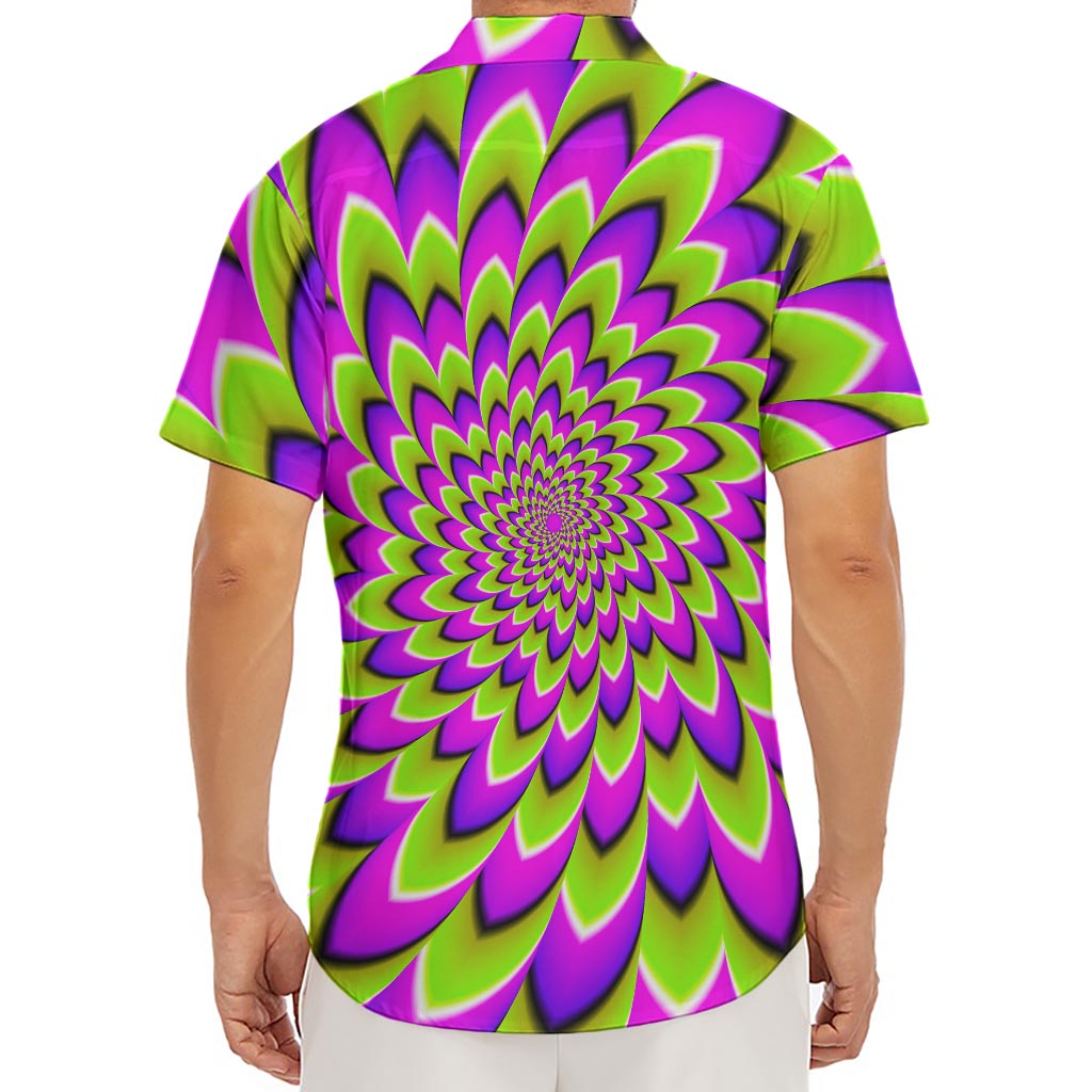 Green Expansion Moving Optical Illusion Men's Deep V-Neck Shirt