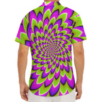 Green Expansion Moving Optical Illusion Men's Deep V-Neck Shirt