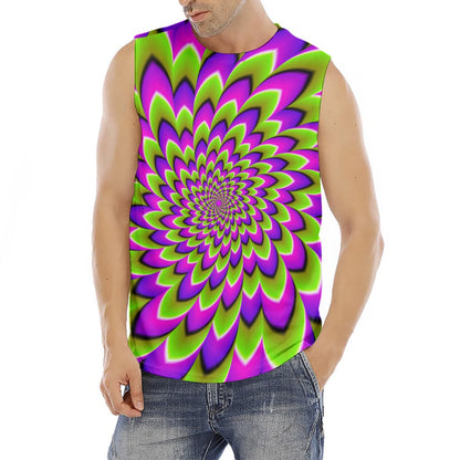 Green Expansion Moving Optical Illusion Men's Fitness Tank Top