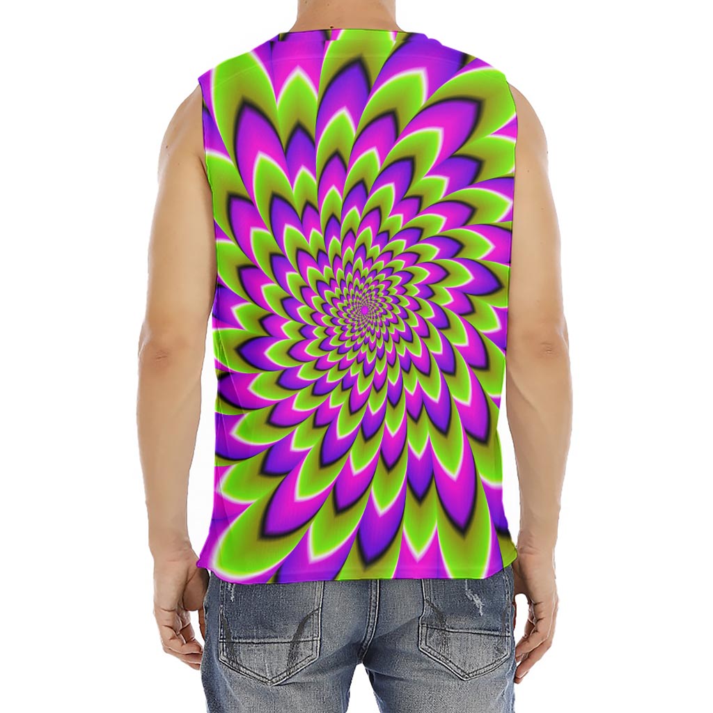 Green Expansion Moving Optical Illusion Men's Fitness Tank Top