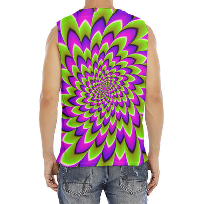 Green Expansion Moving Optical Illusion Men's Fitness Tank Top