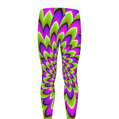 Green Expansion Moving Optical Illusion Men's leggings