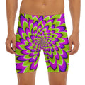 Green Expansion Moving Optical Illusion Men's Long Boxer Briefs